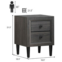 Thumbnail for Multipurpose Retro Bedside Nightstand with 2 Drawers - Gallery View 4 of 12