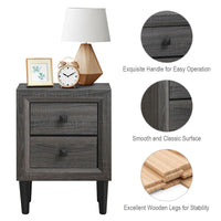 Thumbnail for Multipurpose Retro Bedside Nightstand with 2 Drawers - Gallery View 5 of 12
