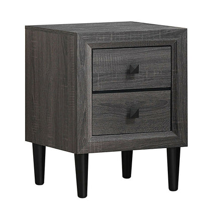 Multipurpose Retro Bedside Nightstand with 2 Drawers , Gray Nightstands at Gallery Canada