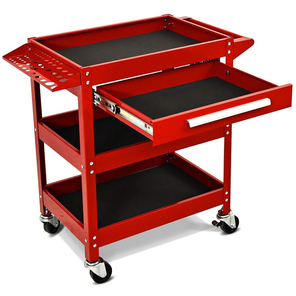 Rolling Tool Cart Mechanic Cabinet Storage ToolBox Organizer with Drawer, Red - Gallery Canada