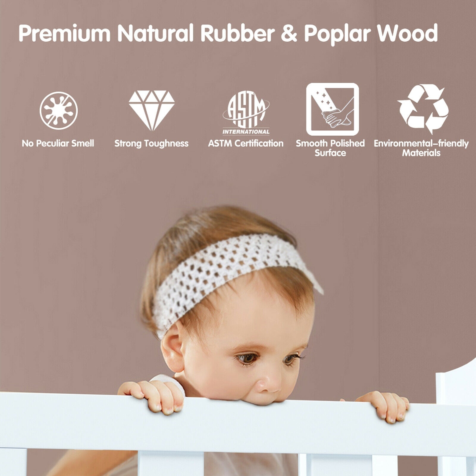 2-in-1 Classic Convertible Wooden Toddler Bed with 2 Side Guardrails for Extra Safety, White Toddler Beds at Gallery Canada