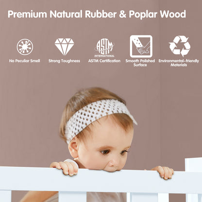 2-in-1 Convertible Kids Wooden Bedroom Furniture with Guardrails, White Toddler Beds at Gallery Canada