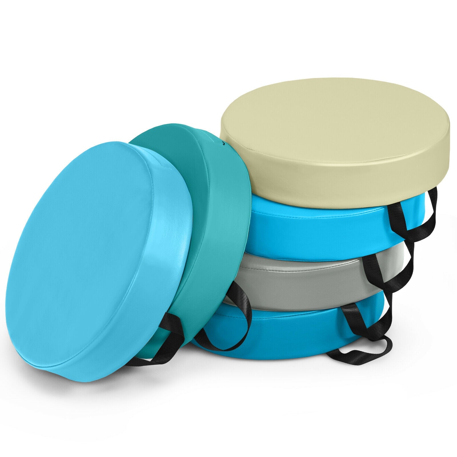 6 Pieces 15 Inch Round Toddler Floor Cushions, Blue Kids Chairs & Seating at Gallery Canada