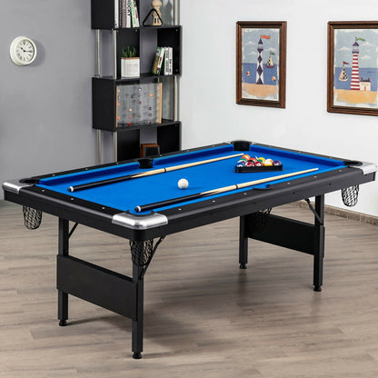 6 Feet Foldable Pool Table, Blue