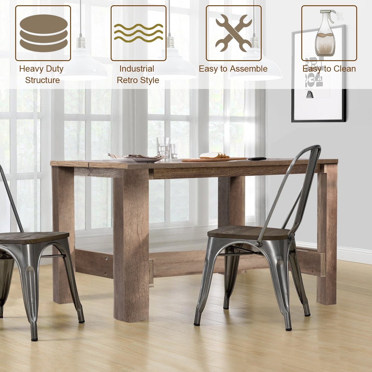 Multifunctional Counter Height Dining Table, Brown Dining Tables at Gallery Canada
