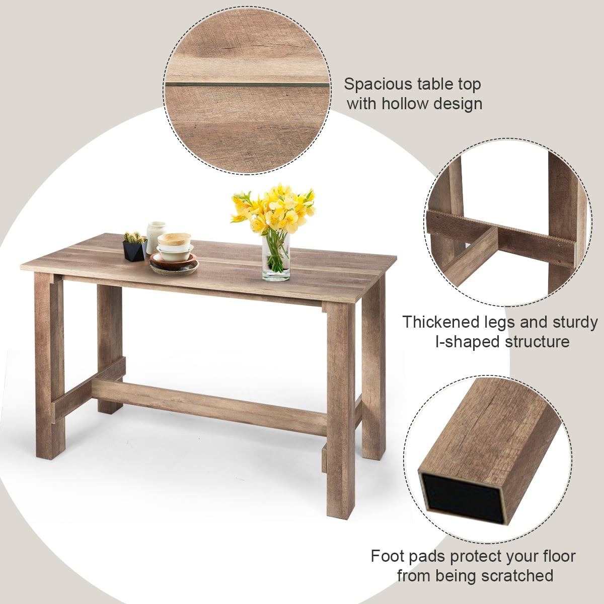 Multifunctional Counter Height Dining Table, Brown Dining Tables at Gallery Canada