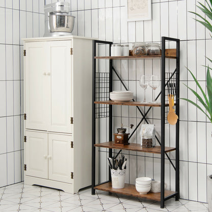 4-Tier Industrial Open Storage Bookshelf, Dark Brown Bookcases at Gallery Canada