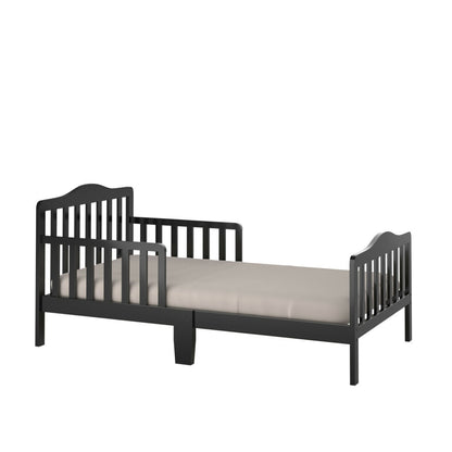 Classic Design Kids Wood Toddler Bed Frame with Two Side Safety Guardrails, Black Toddler Beds at Gallery Canada