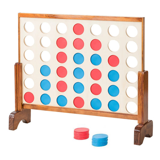 Wooden 4 in a Row Game Toy For Adults Kids with Carrying bag, Natural at Gallery Canada