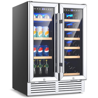 24 Inch Dual Zone Wine and Beverage Cooler, Silver Wine & Beverage Coolers at Gallery Canada