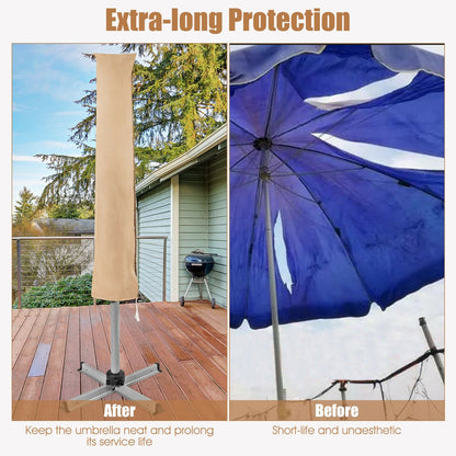 Parasol Offset Cantilever Umbrella Cover with Fiberglass Rod, Beige - Gallery Canada