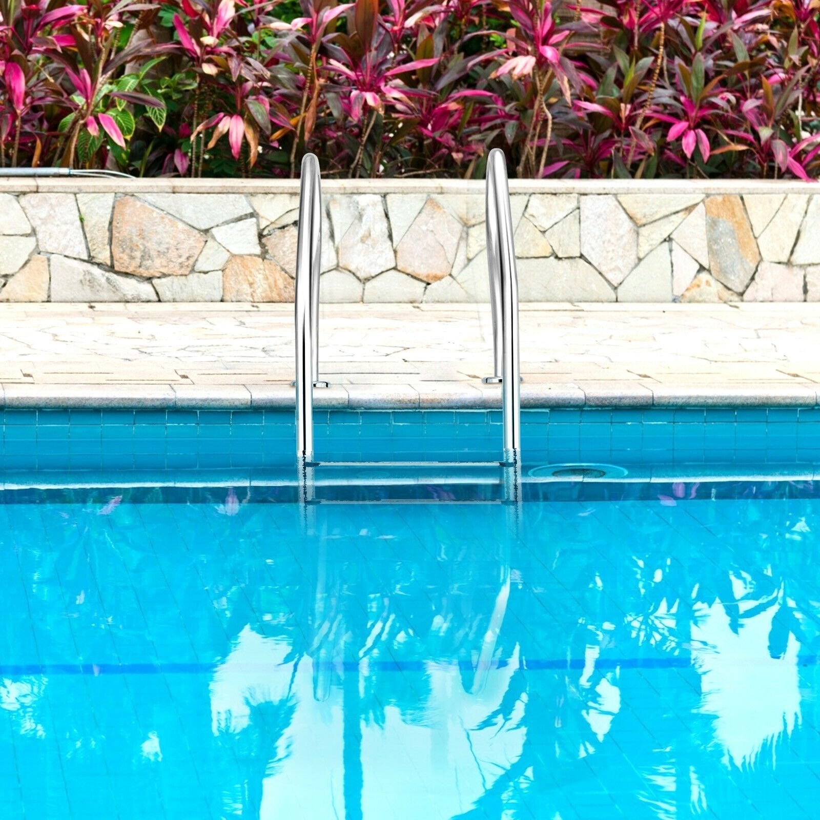 3-Step Stainless Steel Non-Slip Swimming Pool Ladder, Silver at Gallery Canada