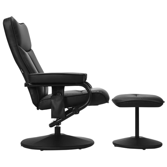 Electric Massage Recliner Chair with Ottoman and Remote Control, Black at Gallery Canada