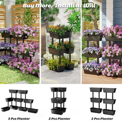 3-Tier Freestanding Vertical Plant Stand for Gardening and Planting Use, Black - Gallery Canada