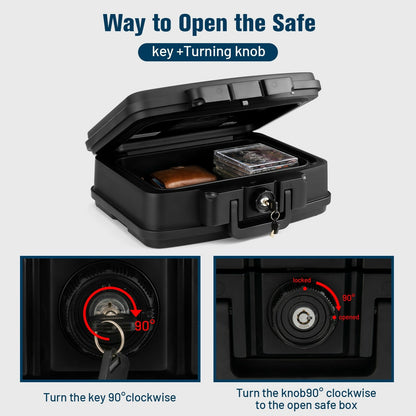 Fireproof Waterproof 30 Minute Safe Box with Lock and Handle-18 x 15 x 7 inches, Black at Gallery Canada