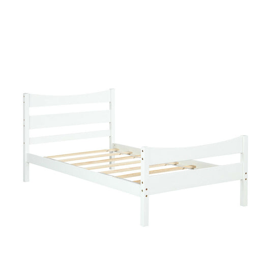Twin Size Platform Bed Frame, White
