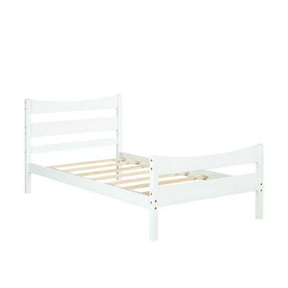 Twin Size Platform Bed Frame Foundation Slat Support , White Simple Bed Frame at Gallery Canada