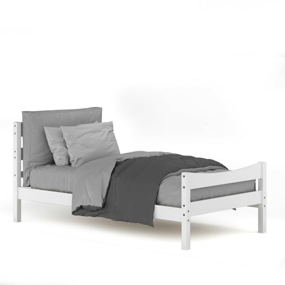 Twin Size Platform Bed Frame Foundation Slat Support , White Simple Bed Frame at Gallery Canada