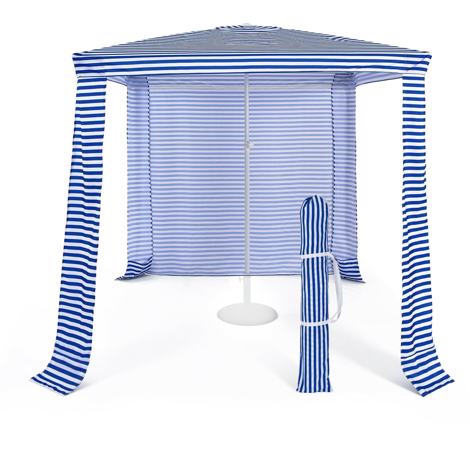 6.6 x 6.6 Feet Foldable and Easy-Setup Beach Canopy With Carry Bag, Navy Canopies at Gallery Canada