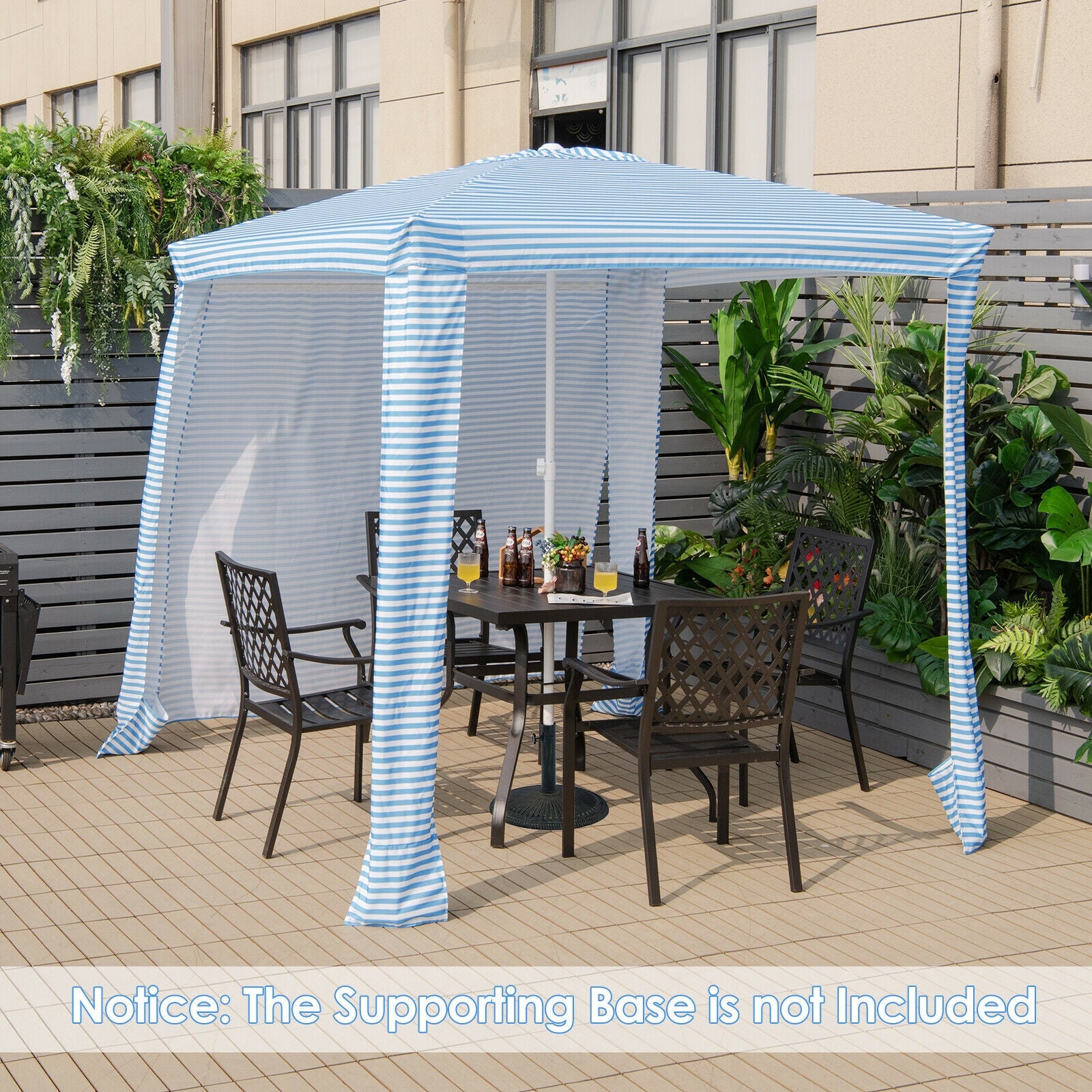 6.6 x 6.6 Feet Foldable and Easy-Setup Beach Canopy With Carry Bag, Blue Canopies at Gallery Canada