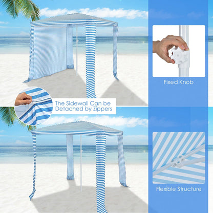6.6 x 6.6 Feet Foldable and Easy-Setup Beach Canopy With Carry Bag, Blue - Gallery Canada
