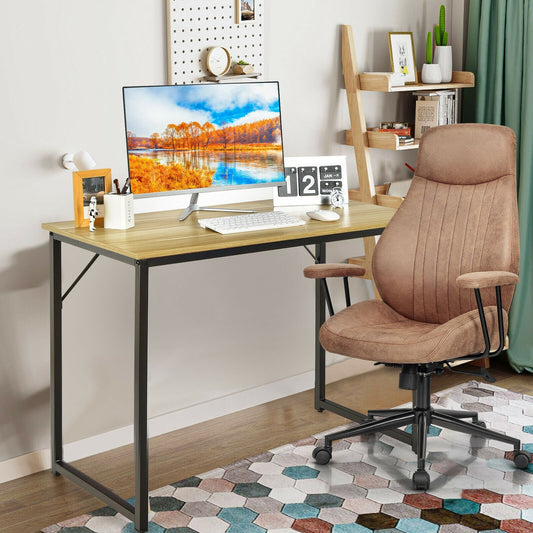 L Shaped Computer Desk and Writing Workstation for Home and Office, Natural - Gallery Canada
