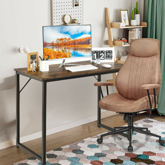 L Shaped Computer Desk and Writing Workstation for Home and Office, Rustic Brown - Gallery Canada