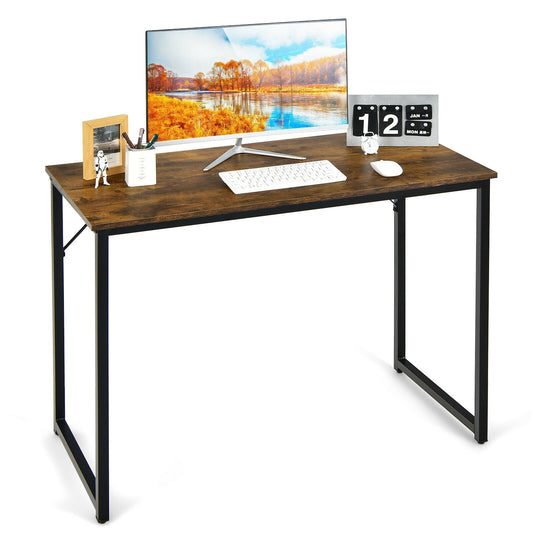 L Shaped Computer Desk and Writing Workstation for Home and Office, Rustic Brown - Gallery Canada