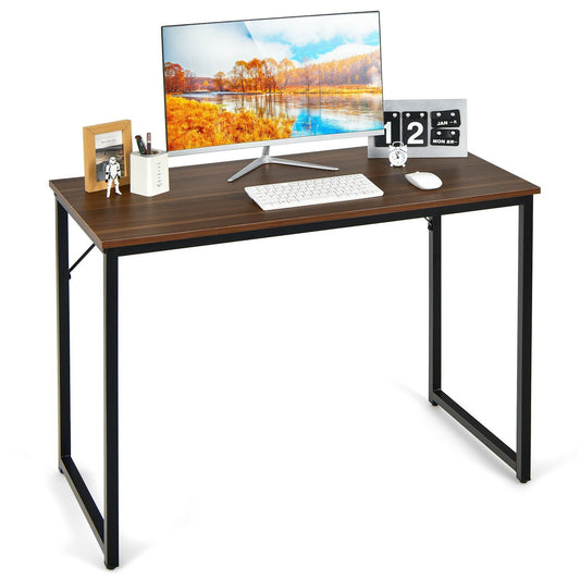 L Shaped Computer Desk and Writing Workstation for Home and Office, Brown - Gallery Canada