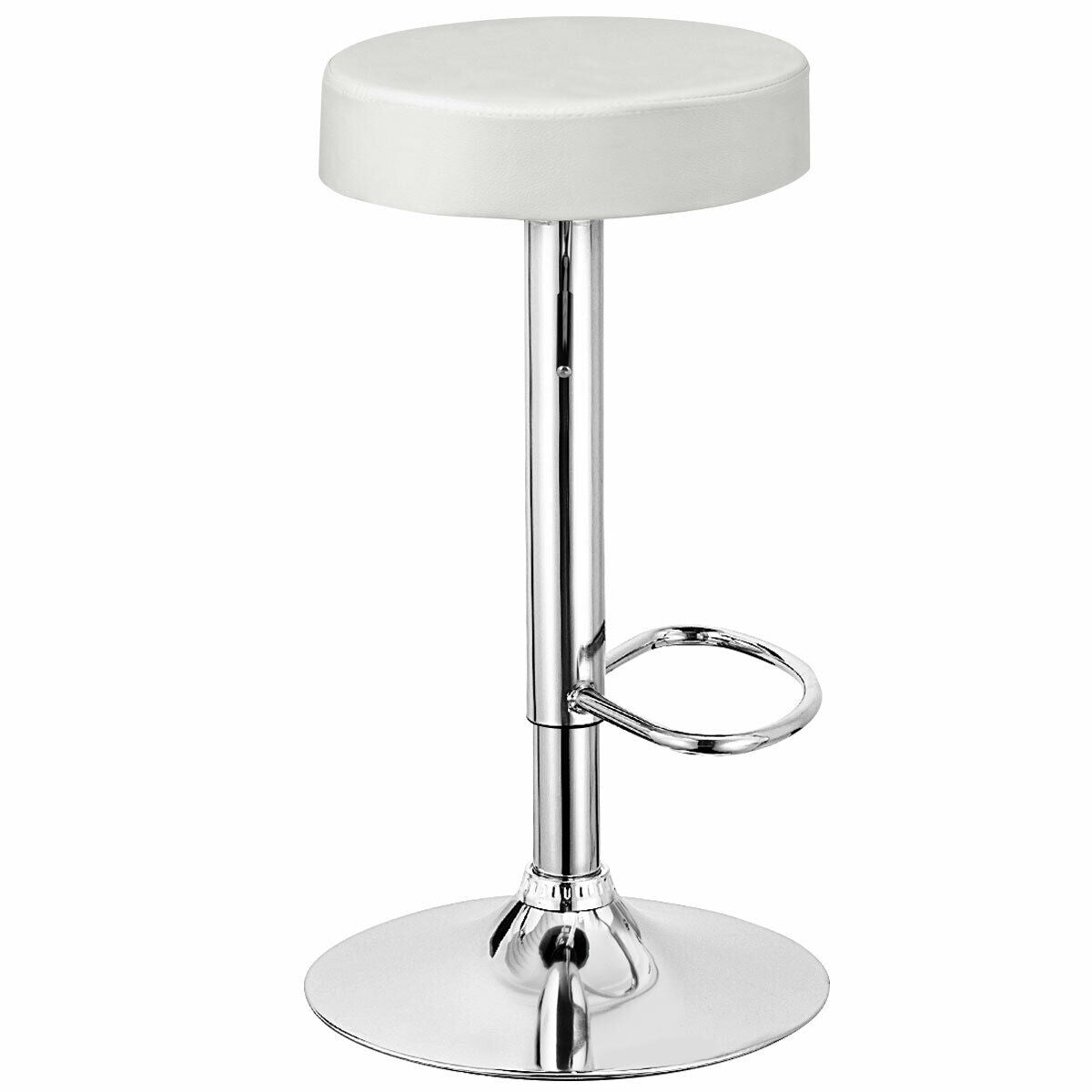 1 PC Round Bar Stool Adjustable Swivel Pub Chair, White Bar Stools at Gallery Canada