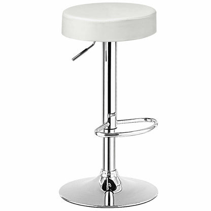 Round Bar Stool, Adjustable Swivel Pub Chair, White Bar Stools White at Gallery Canada