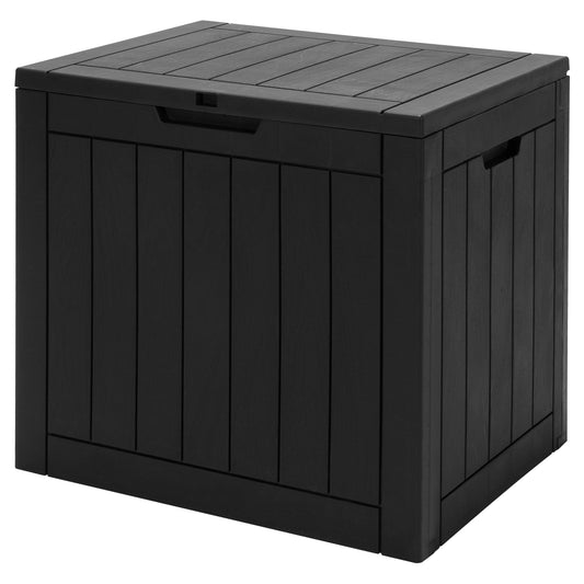 30 Gallon Deck Box, Storage Seating Container, Black