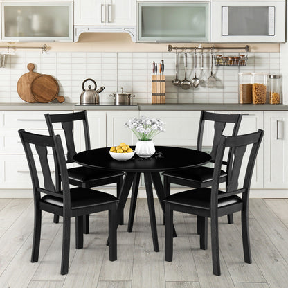 Set Of 2 Dining Chairs, Rubber Wood Frame, Upholstered Padded Seat, Black Dining Chairs at Gallery Canada