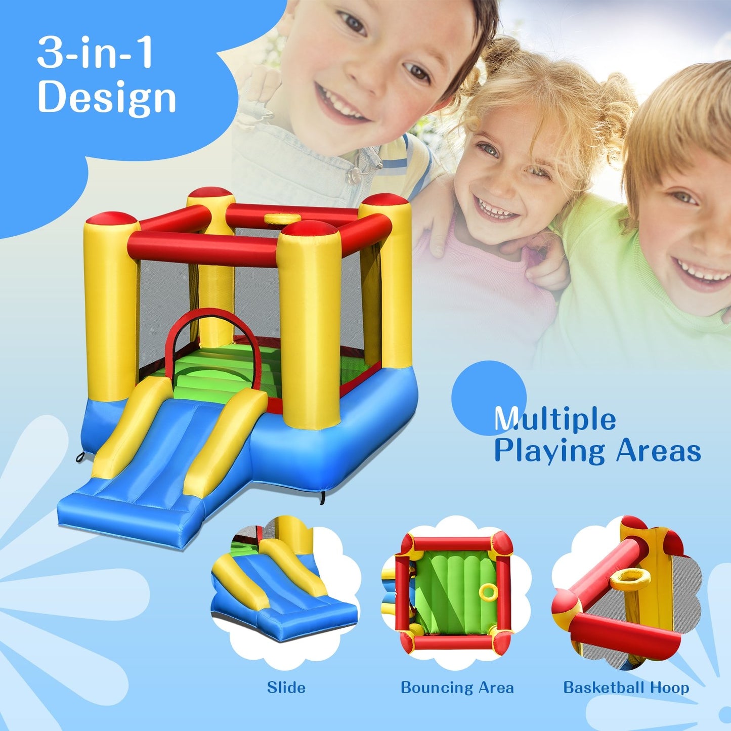 Kids Inflatable Jumping Bounce House without Blower - Gallery Canada