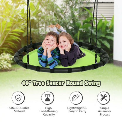 40" Flying Saucer Round Swing Kids Play Set, Green - Gallery Canada