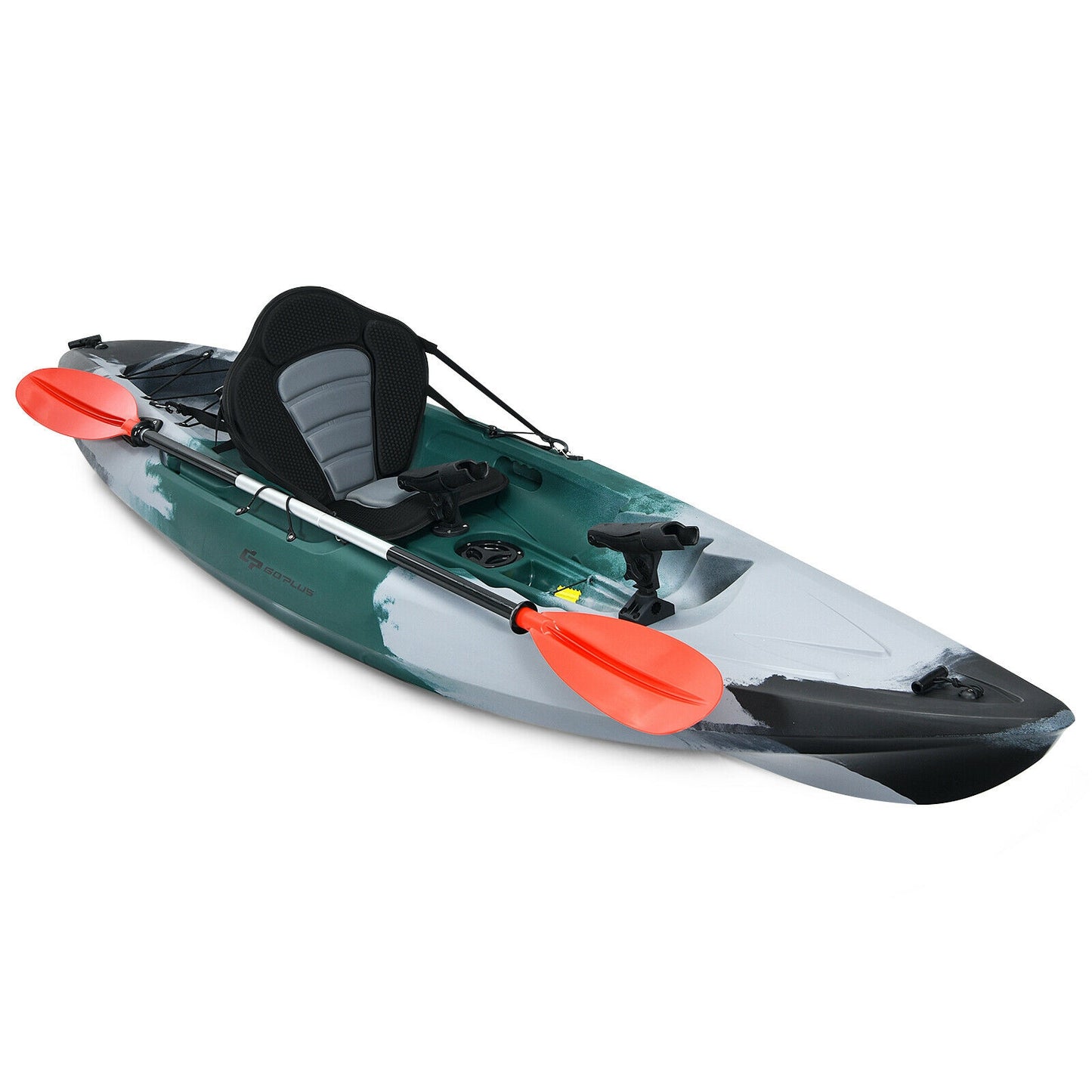 Sit-on-Top Fishing Kayak Boat With Fishing Rod Holders and Paddle, Gray Surfing at Gallery Canada