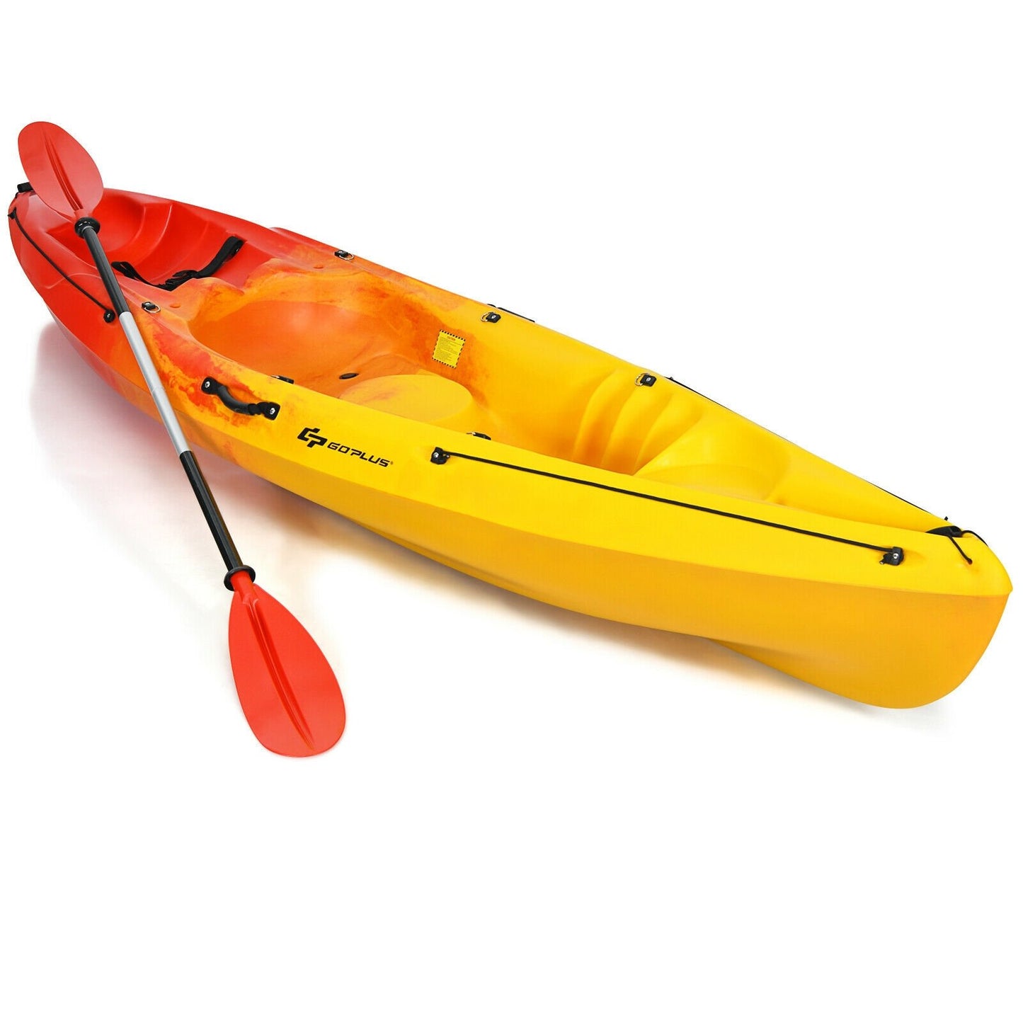 Single Sit-on-Top Kayak with Detachable Aluminum Paddle, Yellow