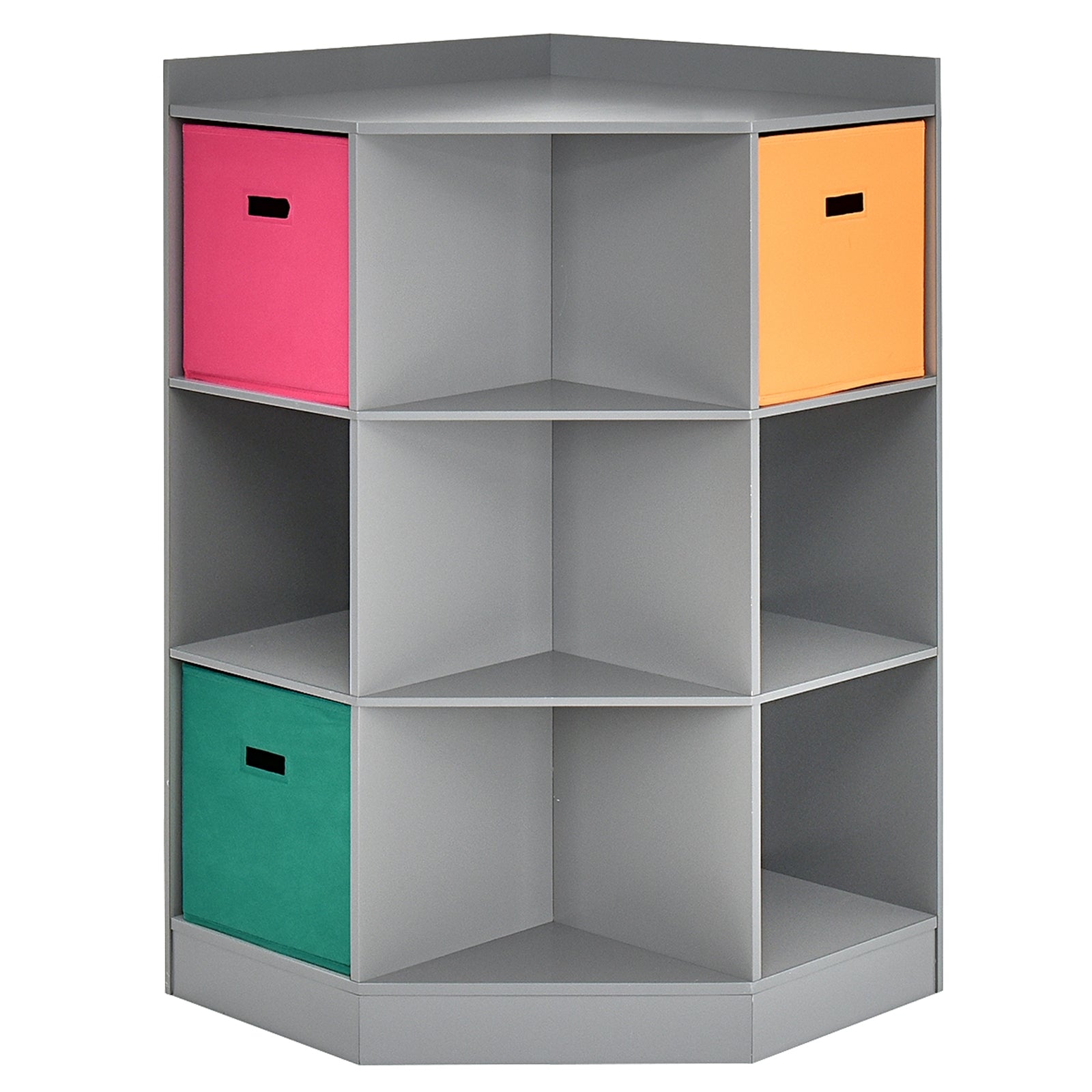 3-Tier Kids Storage Shelf Corner Cabinet with 3 Baskets, Gray Kids Storage at Gallery Canada