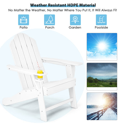 Outdoor Adirondack Chair With Built-In Cup Holder, White Adirondack Chairs at Gallery Canada