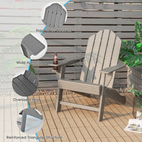 Thumbnail for Outdoor Adirondack Chair with Built-in Cup Holder for Backyard Porch - Gallery View 5 of 7