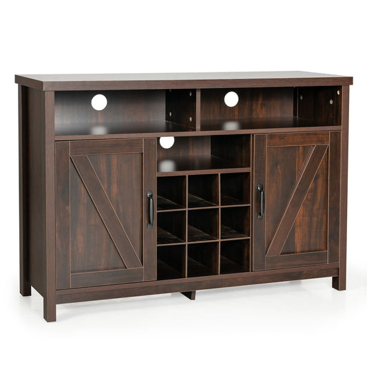 Farmhouse Sideboard with Detachable Wine Rack and Cabinets, Brown - Gallery Canada