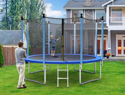 Outdoor Trampoline, 12 ft, Safety Closure Net, Blue