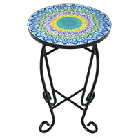 Thumbnail for Folding Mosaic Side Table for Living Room - Gallery View 3 of 10