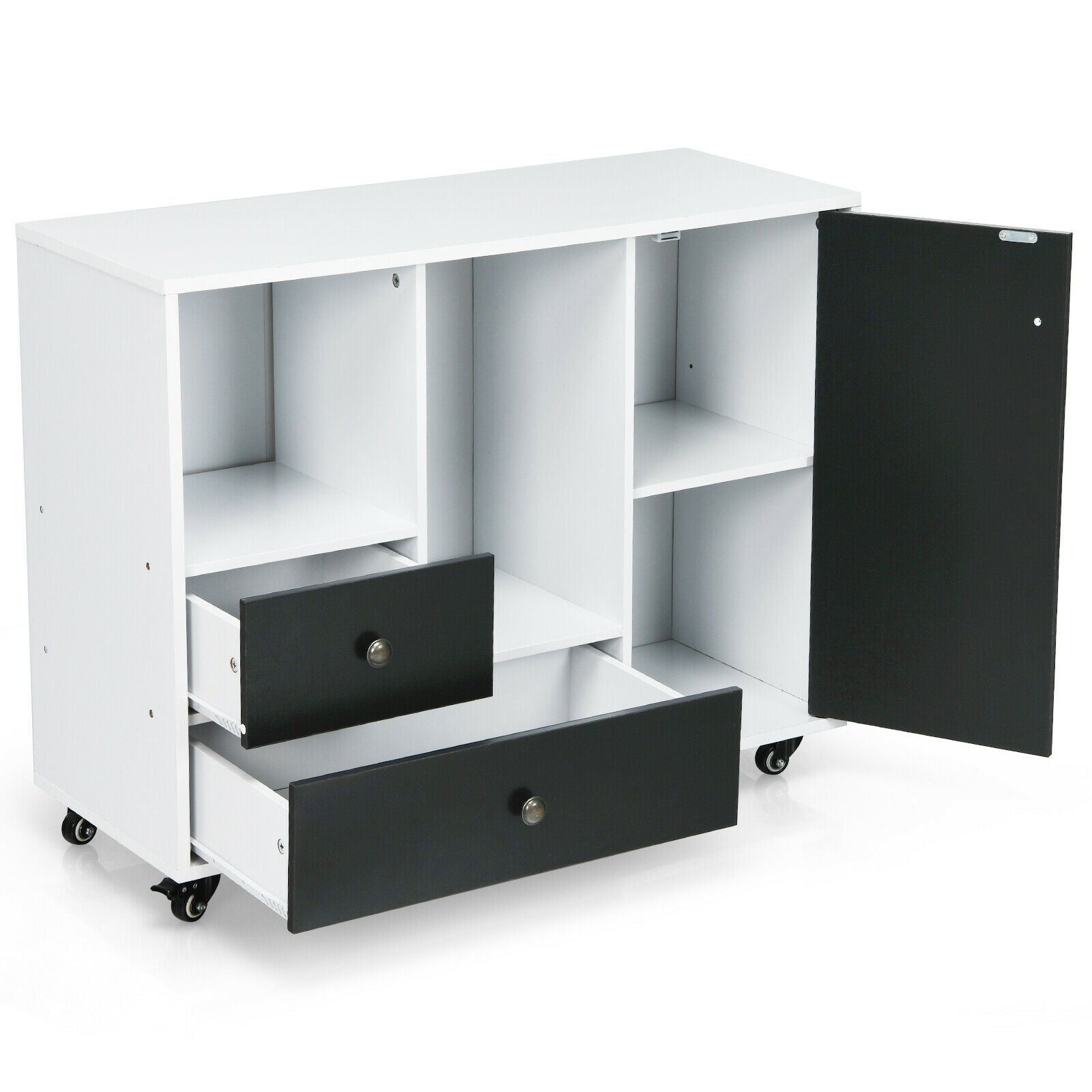 Lateral Mobile Filing Cabinet, 2 Drawers, Black File Cabinets at Gallery Canada