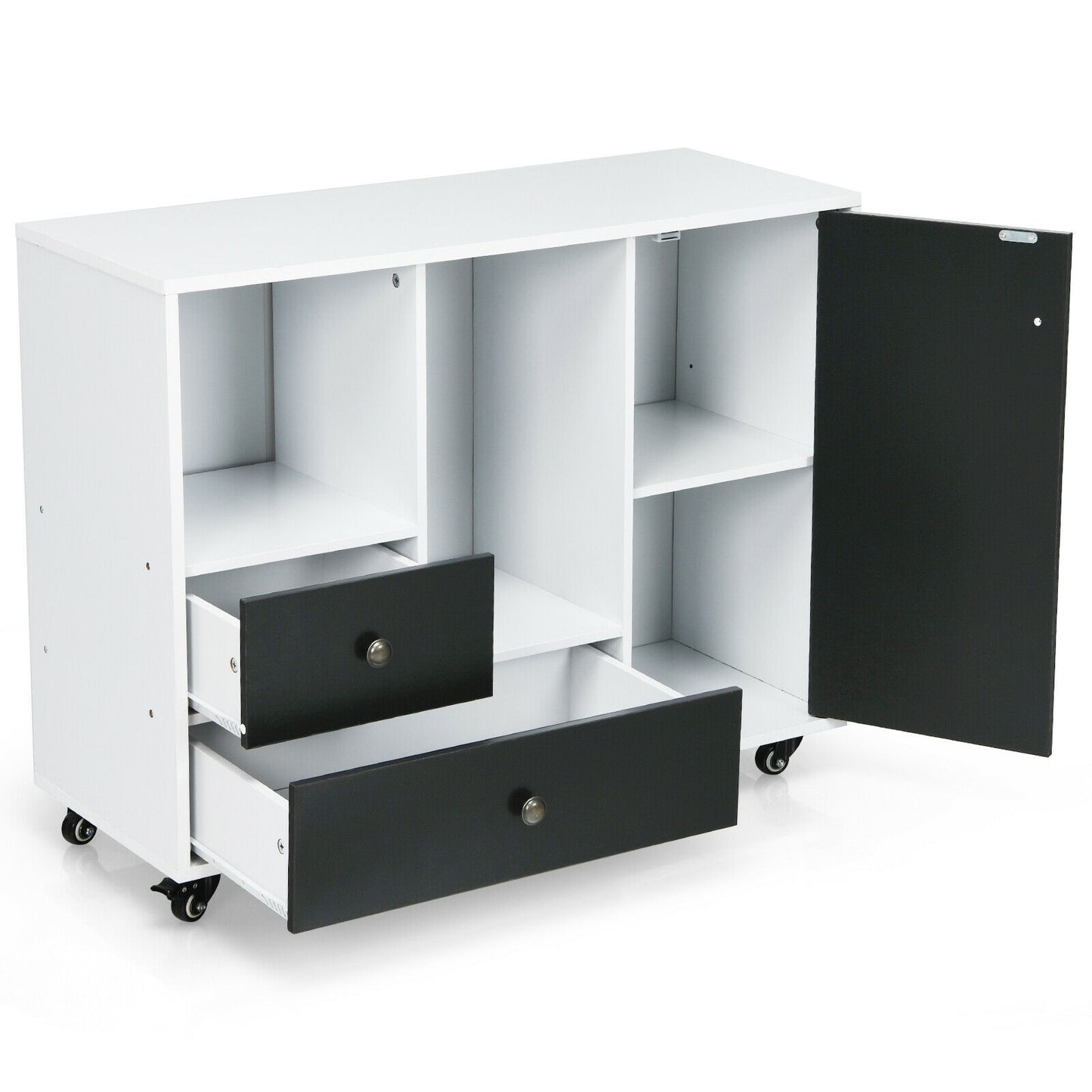 Lateral Mobile Filing Cabinet, 2 Drawers, Black File Cabinets at Gallery Canada