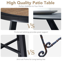 Thumbnail for 29 Inch Patio Round Bistro Metal Table with Wood-Like Top - Gallery View 10 of 10