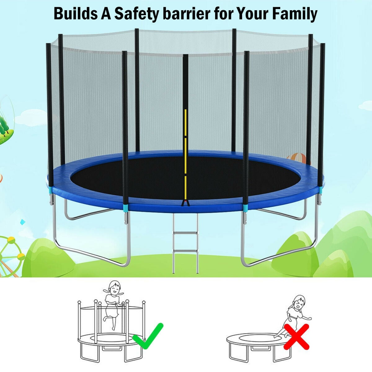 Replacement Trampoline Safety Enclosure Net-12 ft Trampoline Accessories at Gallery Canada