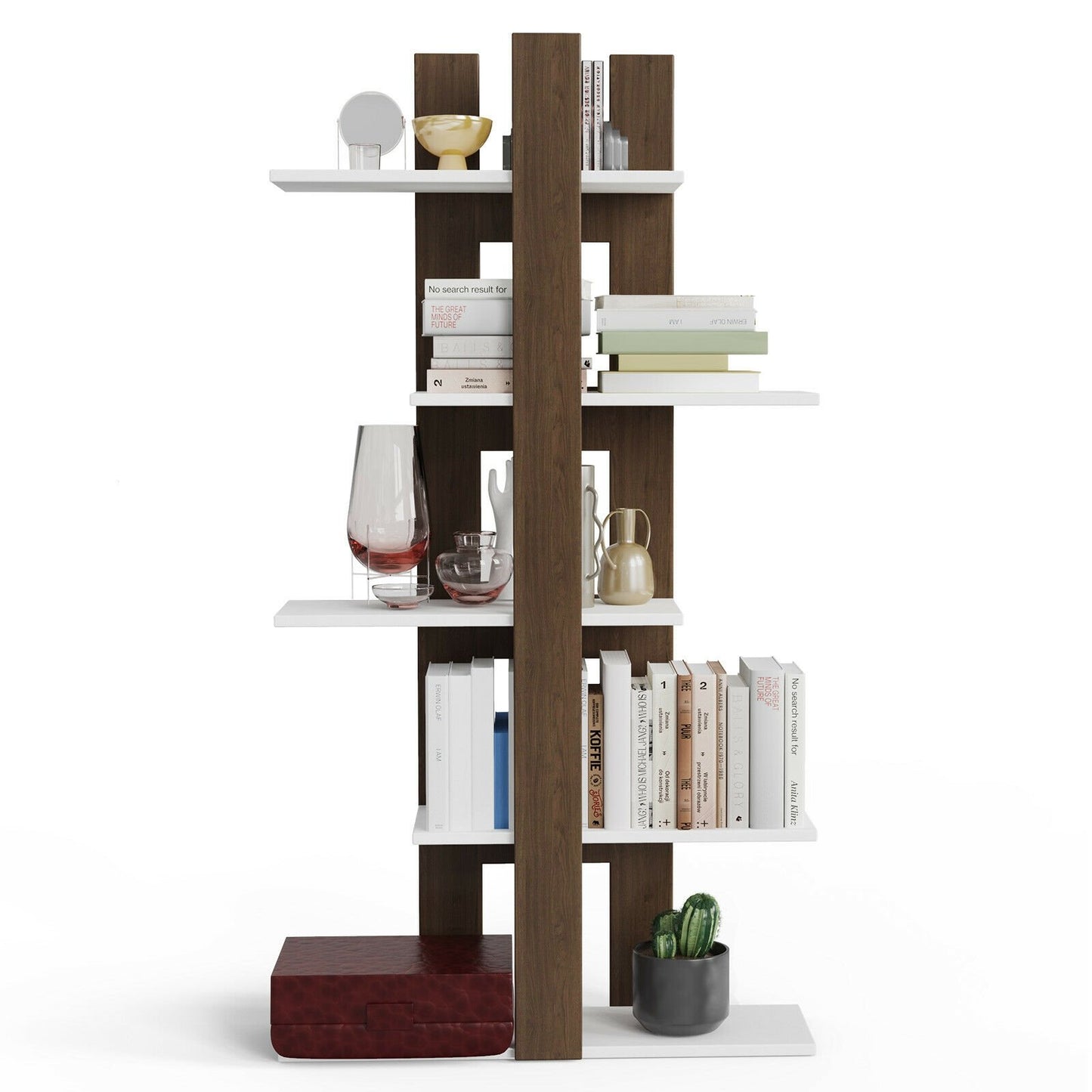 5-Tier Freestanding Bookshelf with Anti-Toppling Device, Brown - Gallery Canada