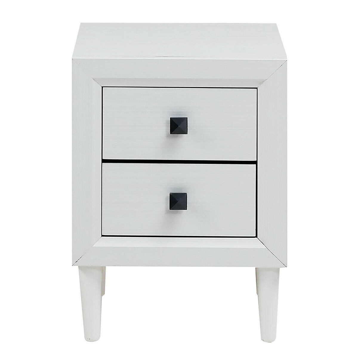 2Pcs Multipurpose Retro Nightstand with 2 Drawers, White Nightstands at Gallery Canada