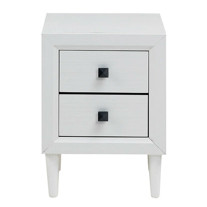 2Pcs Multipurpose Retro Nightstand with 2 Drawers, White Nightstands at Gallery Canada